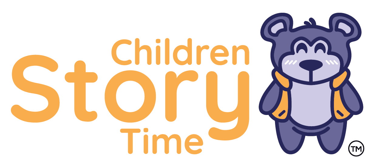Children Story Time logo with cartoon bear.