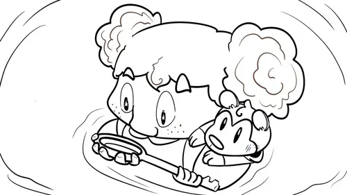 A girl and her baby in the water coloring page