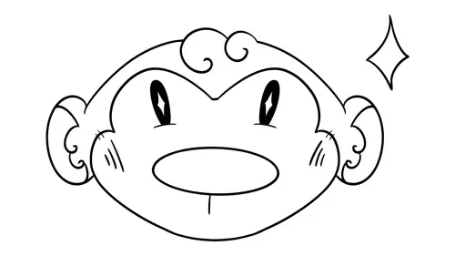 A monkey face coloring page