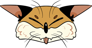 A cat with its mouth open and tongue hanging out.