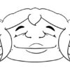 Happy, simple-faced character with curls.