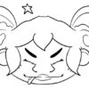 Playful cartoon character sticking out tongue.