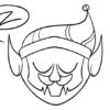 Sleeping cartoon goblin with a hat.