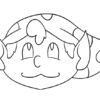 Cartoonish character with pointed ears and hat.