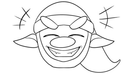 Cartoon character with a big smile.