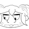Frustrated cartoon character with a tornado thought.
