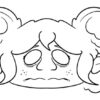 Sad cartoon character with pigtails.