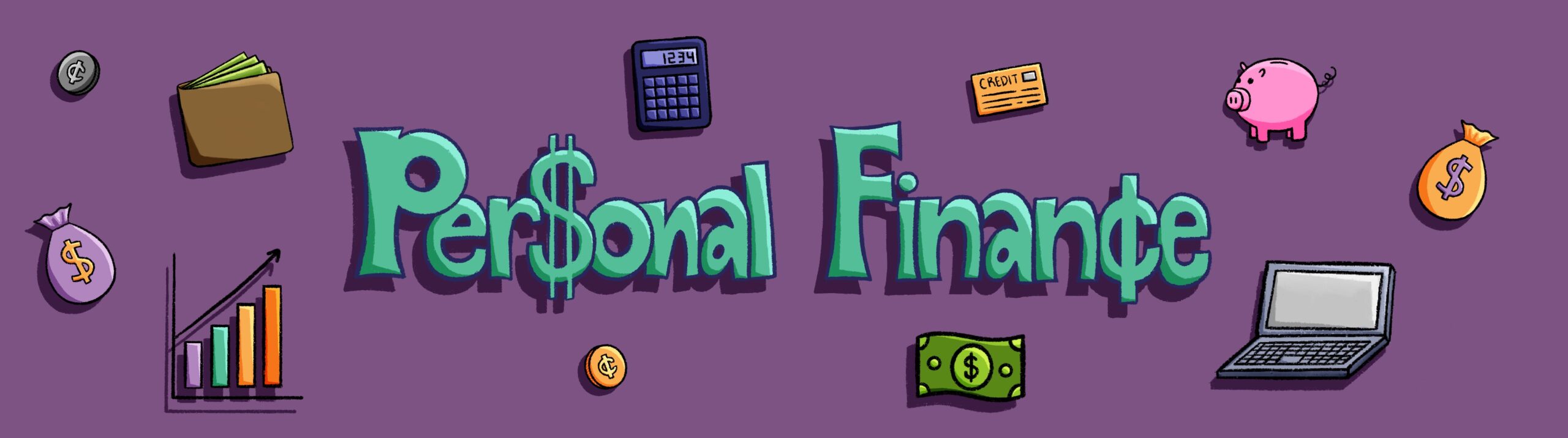 Personal finance theme with money-related icons.