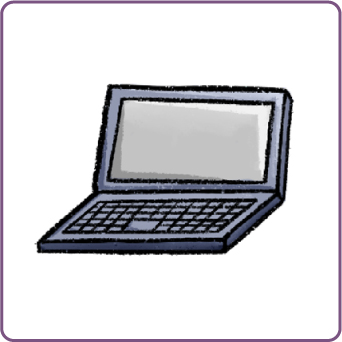 Illustration of a laptop computer.