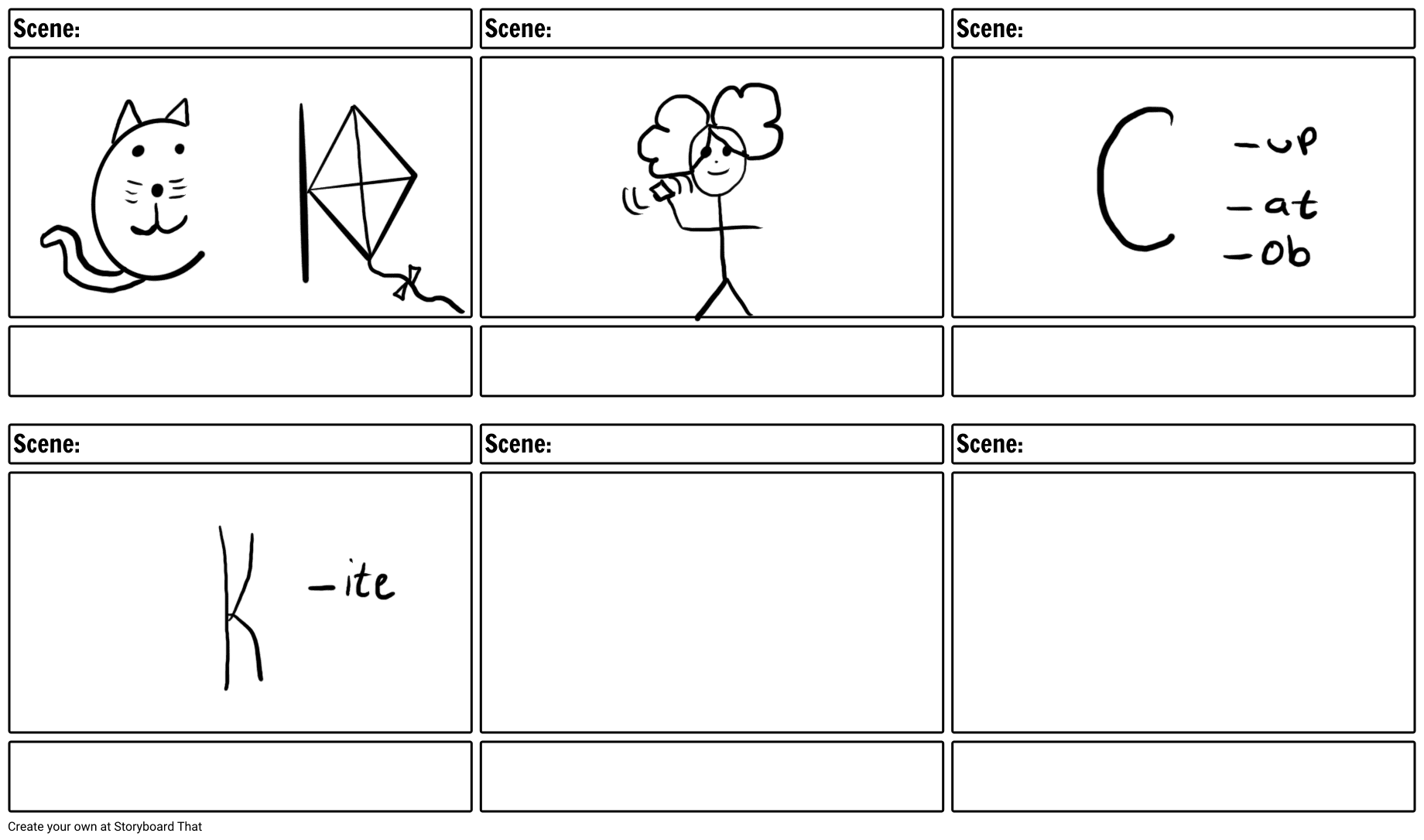 Comic strip with various stick figure scenes.