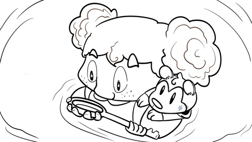 A girl and her baby in the water coloring page