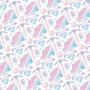 A pattern of different shapes and colors.