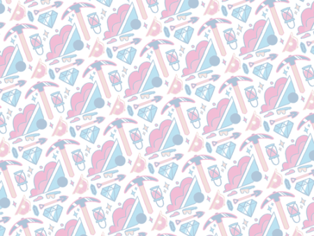 A pattern of different shapes and colors.