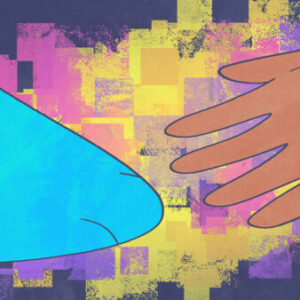 A close up of two hands touching one another