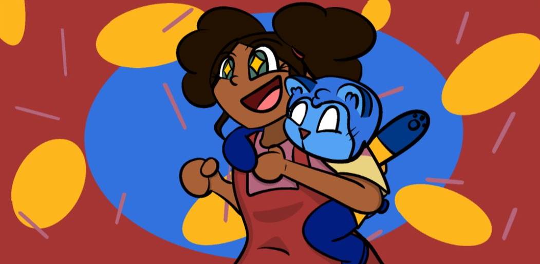 chatterbox-banner Smiling girl with blue stuffed animal.