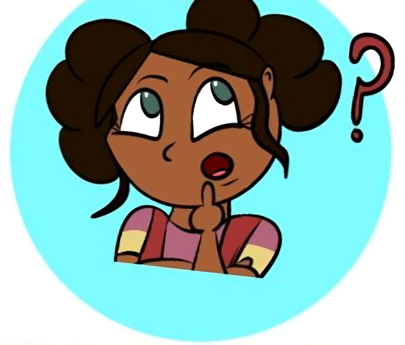 chatterbox-img2 (1) Cartoon girl thinking with question mark.