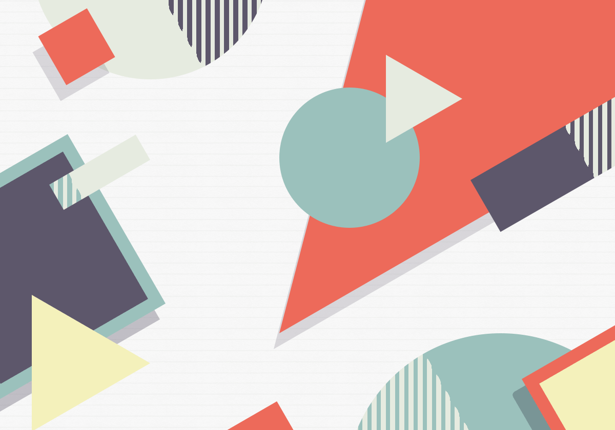 Abstract geometric shapes in various colors.